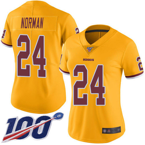 Washington Redskins Limited Gold Women Josh Norman Jersey NFL Football #24 100th Season Rush Vapor